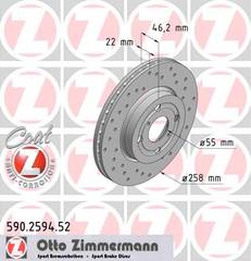 bremžu disks 590.2594.52    TOYOTA SPORT Coat Z