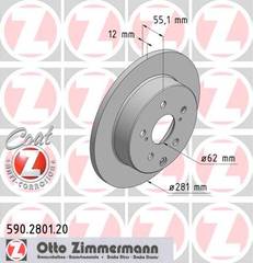 bremžu disks 590.2801.20    TOYOTA Coat Z