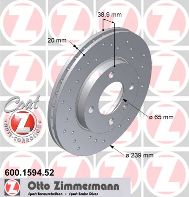 bremžu disks 600.1594.52    VAG SPORT Coat Z