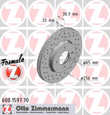 bremžu disks 600.1597.70    VAG FORMULA Z