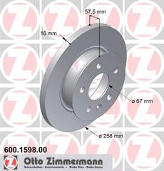 bremžu disks 600.1598.00    VAG