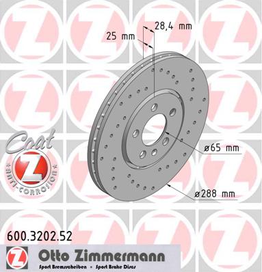 bremžu disks 600.3202.52    VAG SPORT Coat Z