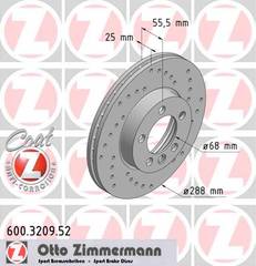bremžu disks 600.3209.52    VAG SPORT Coat Z