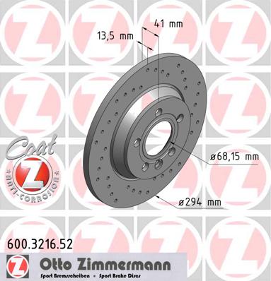 bremžu disks 600.3216.52    VAG/FORD SPORT Coat Z