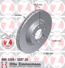 bremžu disks 600.3226.20    VAG/PORSCHE LEFT SIDE Coat Z