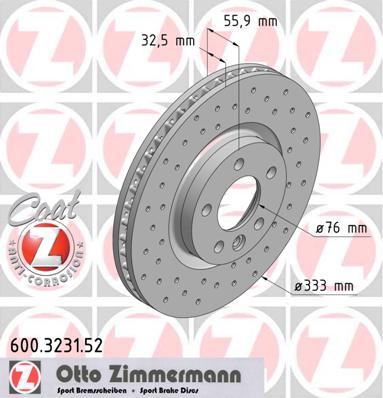 bremžu disks 600.3231.52    VAG SPORT Coat Z