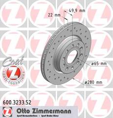 bremžu disks 600.3233.52    VAG SPORT Coat Z