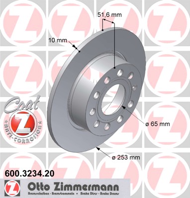 bremžu disks 600.3234.20    VAG Coat Z