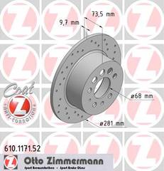 bremžu disks 610.1171.52    VOLVO SPORT Coat Z