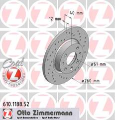 bremžu disks 610.1188.52    VOLVO SPORT Coat Z