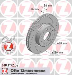 bremžu disks 610.1192.52    VOLVO SPORT Coat Z