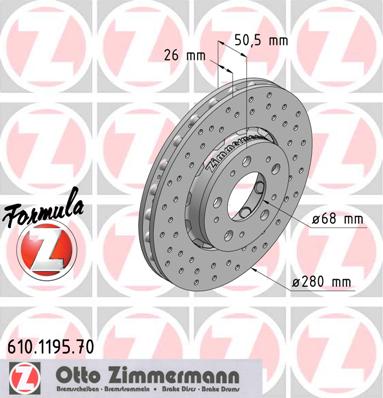 bremžu disks 610.1195.70    VOLVO FORMULA Z