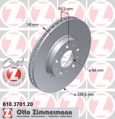 bremžu disks 610.3701.20    VOLVO Coat Z