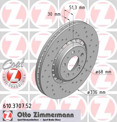 bremžu disks 610.3707.52    VOLVO SPORT Coat Z