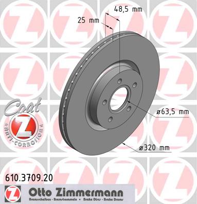 bremžu disks 610.3709.20    VOLVO/FORD Coat Z