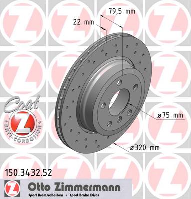 bremžu disks 150.3432.52    BMW SPORT