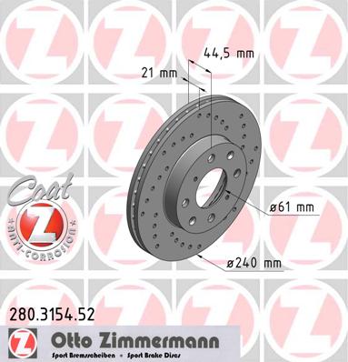 bremžu disks 280.3154.52   HONDA SPORT