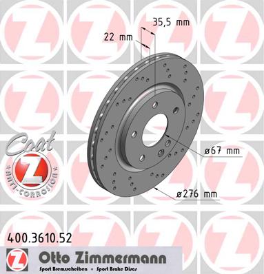 bremžu disks 400.3610.52    MERCEDES SPORT