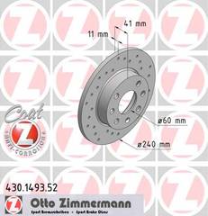 bremžu disks 430.1493.52   OPEL SPORT