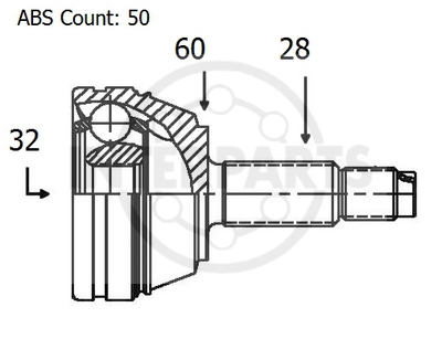 Granāta OJ-0861 151423 GI-457 44014-S1A-E01 77430S 3629K OJ-0855 Hon Acc 98-05 CR-V 05-a50 28/60/32