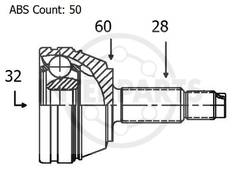 Granāta OJ-0861 151423 GI-457 44014-S1A-E01 77430S 3629K OJ-0855 Hon Acc 98-05 CR-V 05-a50 28/60/32