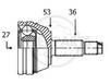 Granāta OJ-1497 151428 21522 VW Golf Bora 98-03-- ;  Octa 03--; Audi A3 TT 98--; Seat 01- 36/53.1/27