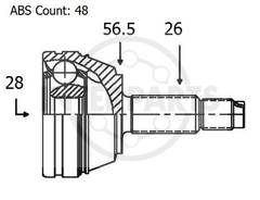 Granāta OJ-1797 151368 20930 Volvo 850 93-96 C70 V70 97-98 abs48 26/56.5/28