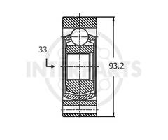 granāta BJ-6036 161004 VW Golf 76-03 Passat 86-97 Caddy 83-04 Audi 89,90 72--;100 82-87 Seat 33/93.