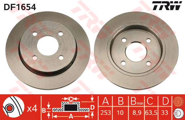 Bremžu disks Lucas DF1654