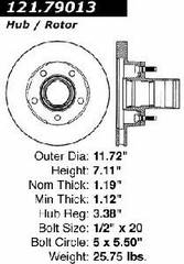 bremžu disks ar stupicu FRD/YL3Z1V125BA BR5446 BRONCO Ford F150 90-94 priekš.