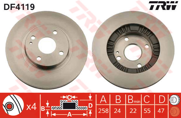 BR.DISKI DF4119 256mm