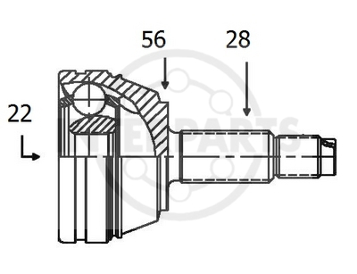 PUSASS ŠARNĪRS OJ-0456 XEDOS6 -97  22X28X56