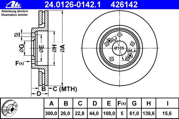bremžu disks 24.0126-0142.1 