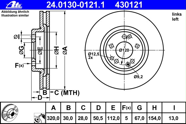 Bremžu disks 24.0130-0121.1