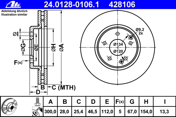 bremžu disks 24.0128-0106.1