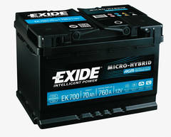 Akumulators Exide AGM 12V/70Ah/760A  EK700 