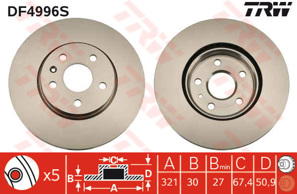 bremžu disks DF4996S