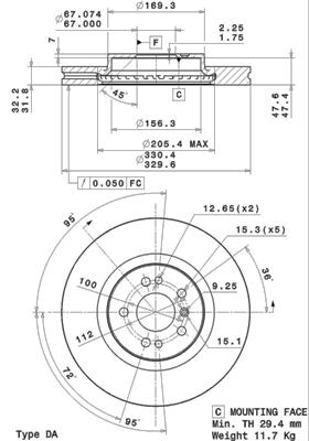bremžu disks 25064V     AP25064