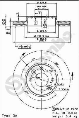 Bremžu disks 09.9078.10