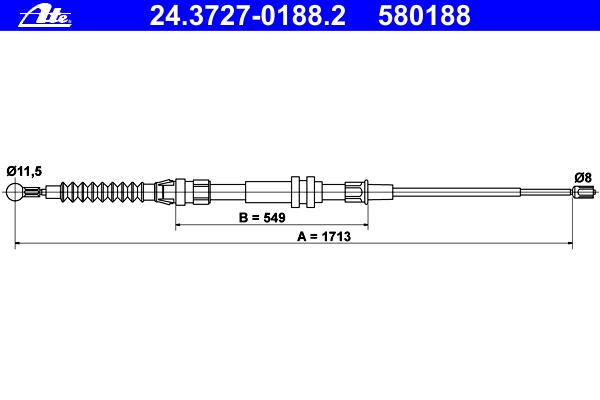 Rokas bremzes trose 24.3727-0188.2