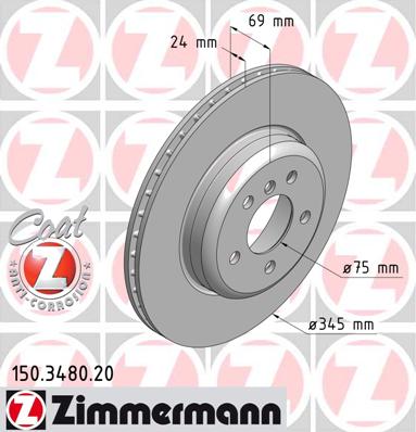 bremžu disks 150.3480.20