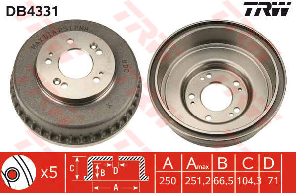 bremžu trumulis DB4331