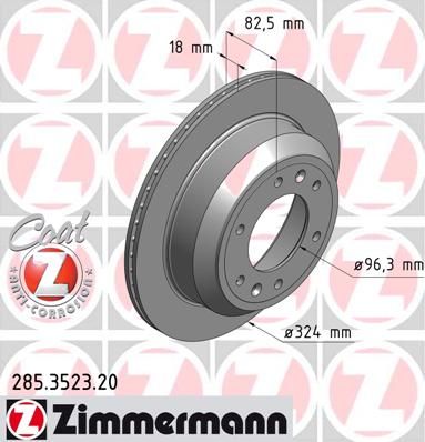 bremžu disks 285.3523.20