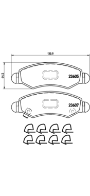 Bremžu uzliku kompl., Disku bremzes