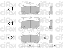 Bremžu uzliku kompl., Disku bremzes