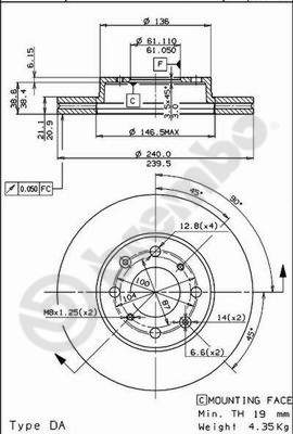 Bremžu disks 09.5285.10