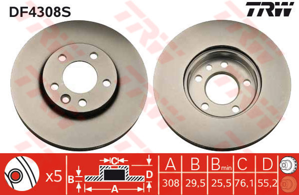 Bremžu disks DF4308S