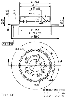 Bremžu disks 08.9580.10