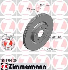 Br.disks 155.3905.20 PT.CR. 76955