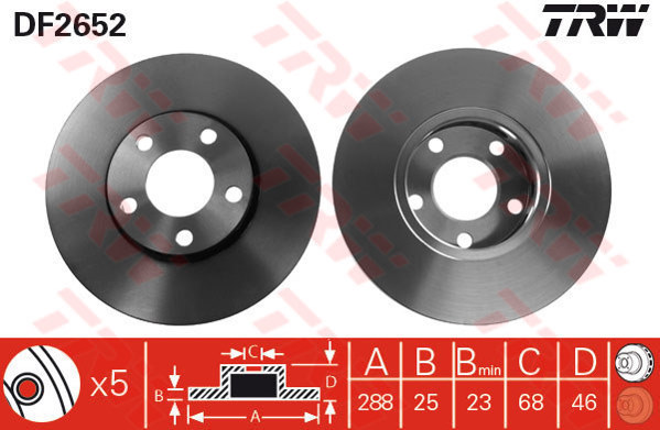 bremžu disks DF2652